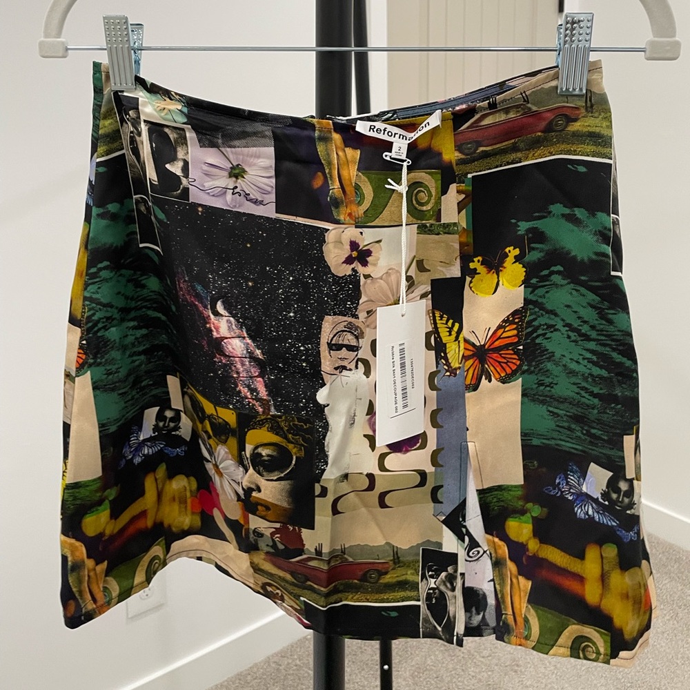 Reformation Robbie Silk Skirt